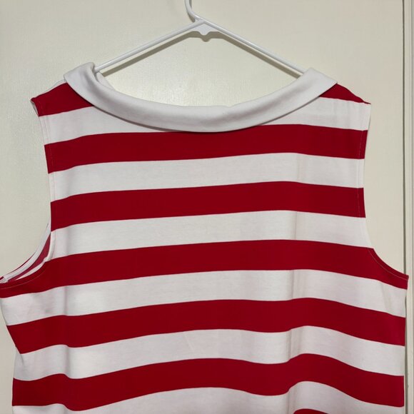 Talbots Women's Plus Red/White Nautical Stripe Sleeveless Shirt Top Tank 3X - Picture 5 of 9